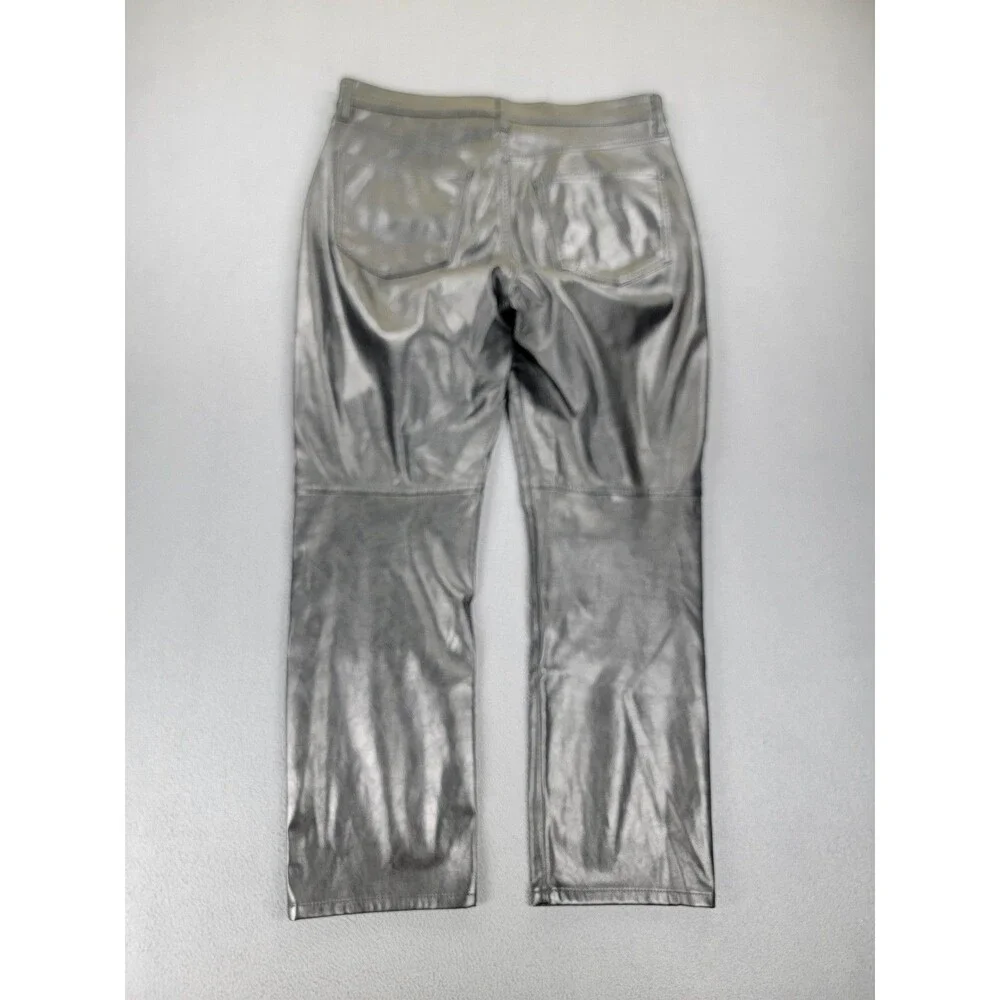GAP Pants Womens 31 Black Vintage Slim High Rise Faux Leather Coated Modern - Picture 12 of 13